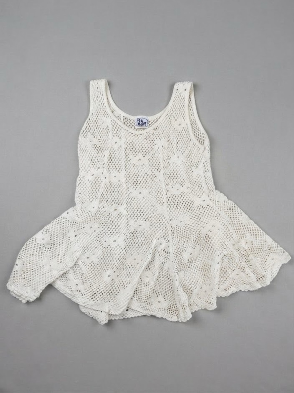 Vintage 90s In Gear White Crochet Swim Cover up Size S/M